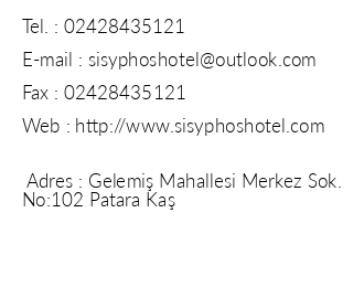 Sisyphos Hotel iletiim bilgileri